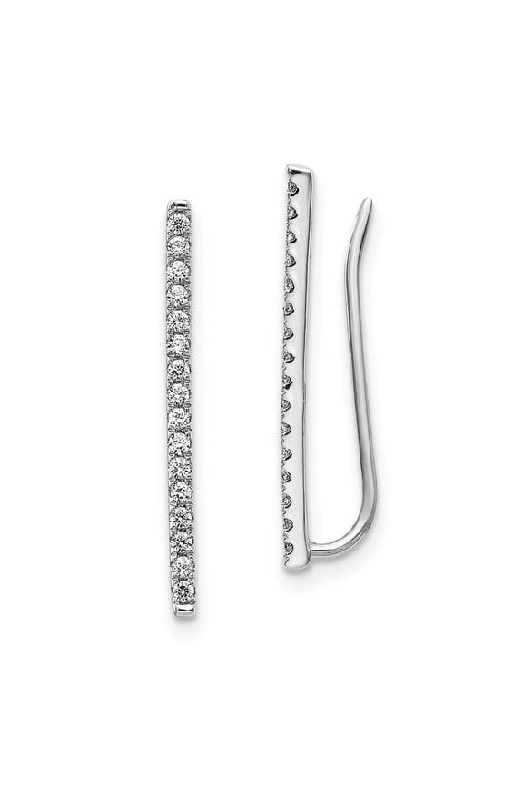 Fine Jewelry 14K White Gold Diamond Climber Earrings for Women
