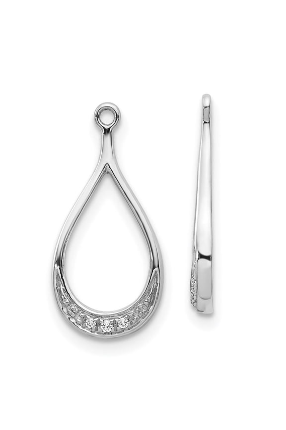 Fine Jewelry 14K White Gold Diamond Earring Jackets for Women