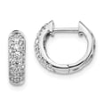 thumbnail image 1 of Auriga Fine Jewelry 14K White Gold Diamond Hinged Hoop Earrings for Women, 1 of 5