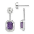 thumbnail image 1 of Auriga Fine Jewelry 14K White Gold Diamond and Amethyst Dangle Earrings for Women, 1 of 5