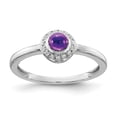 thumbnail image 1 of Auriga Fine Jewelry 14K White Gold Diamond and Cabochon Amethyst Ring for Women Size 7, 1 of 5