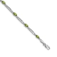 thumbnail image 1 of Auriga Fine Jewelry 14K White Gold Diamond and Peridot Bracelet 7inch for Women, 1 of 6