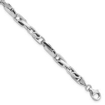 Auriga Fine Jewelry 14K White Gold Fancy Link Bracelet 8.25inch for Women