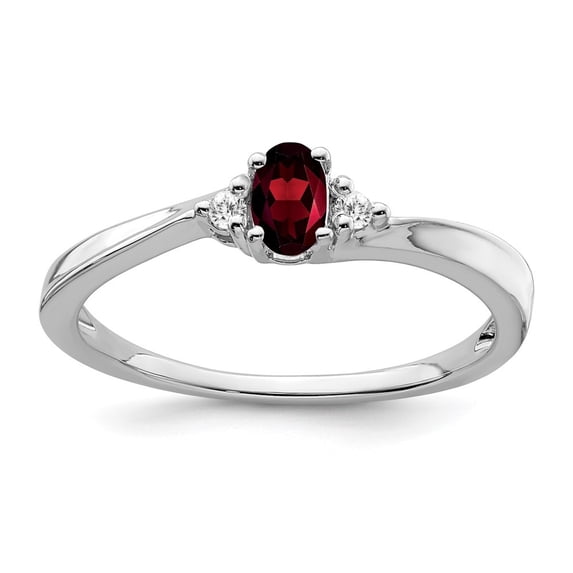 Auriga Fine Jewelry 14K White Gold Garnet and Diamond Ring for Women Size- 7