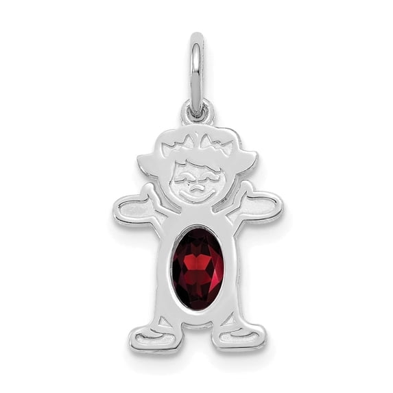 Auriga Fine Jewelry 14K White Gold 6X4 Oval Garnet Pendant for Women (L-21mm, W-12mm)