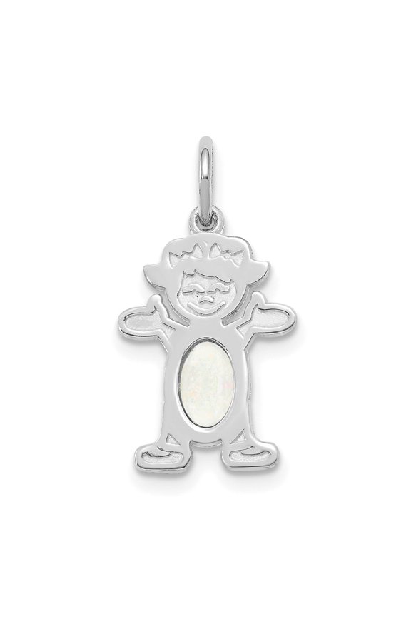 Fine Jewelry 14K White Gold 6X4 Oval Genuine Opal Pendant for Women (L-21mm, W-12mm)
