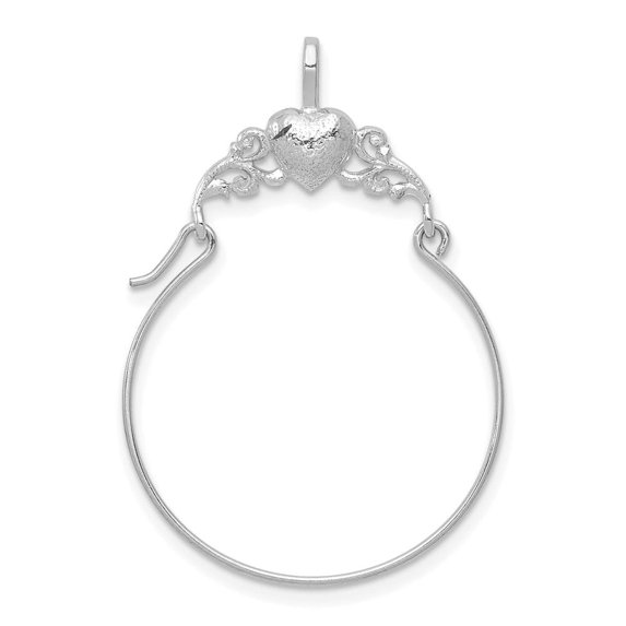Auriga Fine Jewelry 14K White Gold Heart Charm Holder for Women