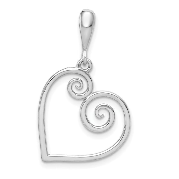 Auriga Fine Jewelry 14K White Gold Heart Pendant for Women