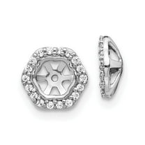 Auriga Fine Jewelry 14K White Gold Hexagon Diamond Earring Jackets for Women