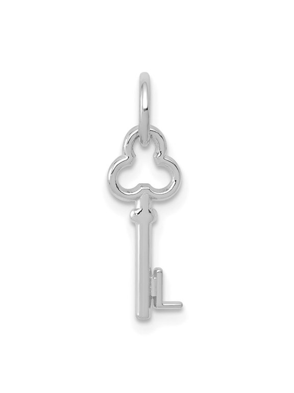 Fine Jewelry 14K White Gold Key Letter L Initial Charm for Women