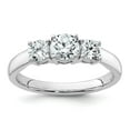 thumbnail image 1 of Auriga Fine Jewelry 14K White Gold Lab Grown Diamond 3 Stone Band for Women Size 7 (Carat: 1 Carat, Clarity: SI2, Color: GH), 1 of 4