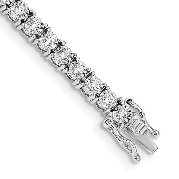 Auriga Fine Jewelry 14K White Gold Lab Grown Diamond 7.5 inch Illusion Setting Tennis Bracelet for Women (Clarity- VS, Color- FGH)