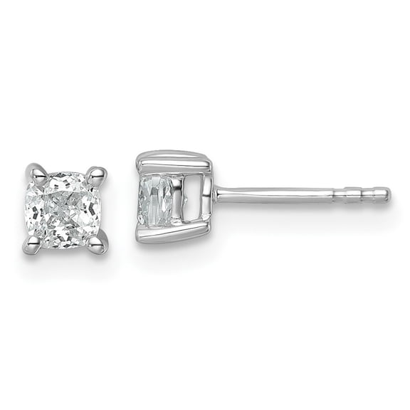 Auriga Fine Jewelry 14K White Gold Lab Grown Diamond .75 ct Cushion 4 Prong Stud Earrings For Women (Clarity -VS, Color -DEF)
