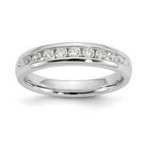 Auriga Fine Jewelry 14K White Gold Lab Grown Diamond 9-Stone Channel Band for Women Size 7 (Carat: 0.41cttw, Clarity: SI2, Color: GH)
