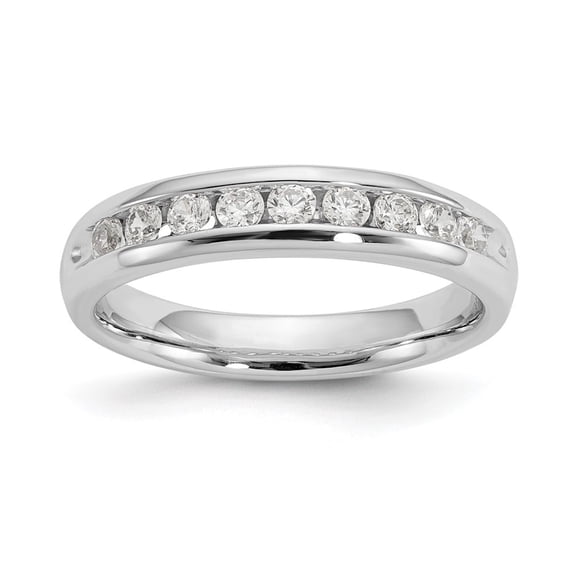 Auriga Fine Jewelry 14K White Gold Lab Grown Diamond 9-Stone Channel Band for Women Size 7 (Carat: 0.41cttw, Clarity: SI2, Color: GH)