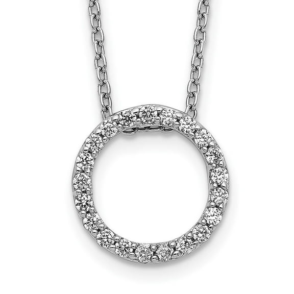 Auriga Fine Jewelry 14K White Gold Lab Grown Diamond Circle Necklace for Women (0.25ct, Color- G-H, Clarity- VS1)