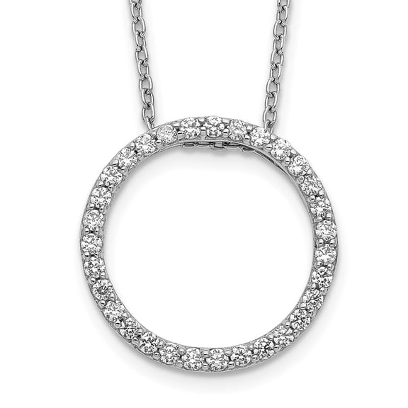 Auriga Fine Jewelry 14K White Gold Lab Grown Diamond Circle Necklace for Women (0.50.ct, Color- G-H, Clarity- VS1)