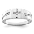 thumbnail image 1 of Auriga Fine Jewelry 14K White Gold Lab Grown Diamond Cross Men's Ring Size 10 (Carat: 0.25cttw, Clarity: SI2, Color: GH), 1 of 4