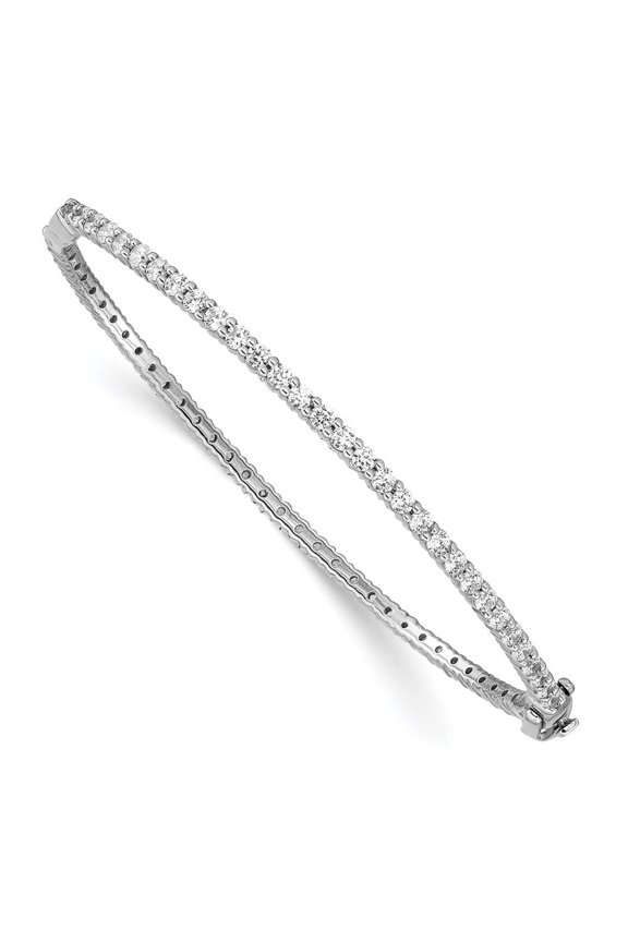 Fine Jewelry 14K White Gold Lab Grown Diamond Eternity Bangle for Women (Carats- 2.5ct, Clarity- VS, Color- GH)