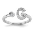 thumbnail image 1 of Auriga Fine Jewelry 14K White Gold Lab Grown Diamond Initial G Adjustable Ring for Women (Carat: 0.2cttw, Clarity: SI2, Color: GH), 1 of 5