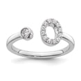 thumbnail image 1 of Auriga Fine Jewelry 14K White Gold Lab Grown Diamond Initial O Adjustable Ring for Women (Carat: 0.19cttw, Clarity: SI2, Color: GH), 1 of 4