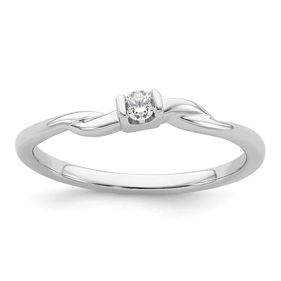 Auriga Fine Jewelry 14K White Gold Lab Grown Diamond Promise Ring for Women Size 7 (Carat: 0.07cttw, Clarity: SI2, Color: GH)
