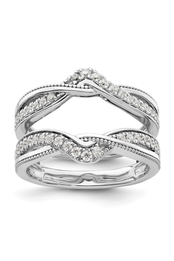 Fine Jewelry 14K White Gold Lab Grown Diamond Ring for Women Size 7 (Carat: 0.43cttw, Clarity: SI2, Color: GH)