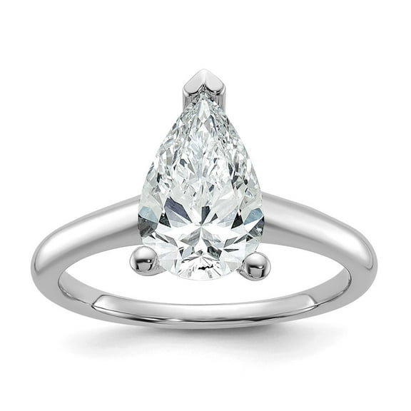 Auriga Fine Jewelry 14K White Gold Lab Grown Diamond Solitaire with 2.00-2.25 Pear Ring Size 7 for Women (Clarity : VS/SI, Color : FGH)