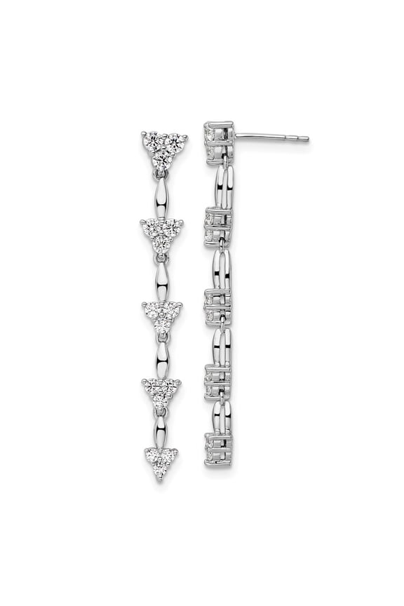 Fine Jewelry 14K White Gold Lab Grown Diamond VS/GH Squared Halo Stud Earring for Women (L- 0.39 inch, W- 0.39 inch)