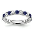 thumbnail image 1 of Auriga Fine Jewelry 14K White Gold Lab Grown Diamond VS/SI GH & Cr Blue Sapphire Eternity Band for Women Size 7.5, 1 of 6