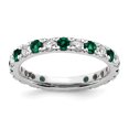 thumbnail image 1 of Auriga Fine Jewelry 14K White Gold Lab Grown Diamond VS/SI GH & Cr Emerald Eternity Band for Women Size 5, 1 of 6