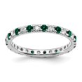 thumbnail image 1 of Auriga Fine Jewelry 14K White Gold Lab Grown Diamond VS/SI GH & Cr Emerald Eternity Band for Women Size 7, 1 of 8