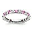thumbnail image 1 of Auriga Fine Jewelry 14K White Gold Lab Grown Diamond VS/SI GH & Cr Pink Sapphire Eternity Band for Women Size 4, 1 of 6