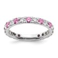 thumbnail image 1 of Auriga Fine Jewelry 14K White Gold Lab Grown Diamond VS/SI GH & Cr Pink Sapphire Eternity Band for Women Size 7.5, 1 of 6
