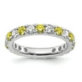 thumbnail image 1 of Auriga Fine Jewelry 14K White Gold Lab Grown Diamond VS/SI GH & Cr Yellow Sapphire Eternity Band for Women Size 5, 1 of 6