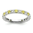 thumbnail image 1 of Auriga Fine Jewelry 14K White Gold Lab Grown Diamond VS/SI GH & Cr Yellow Sapphire Eternity Band for Women Size 7, 1 of 6