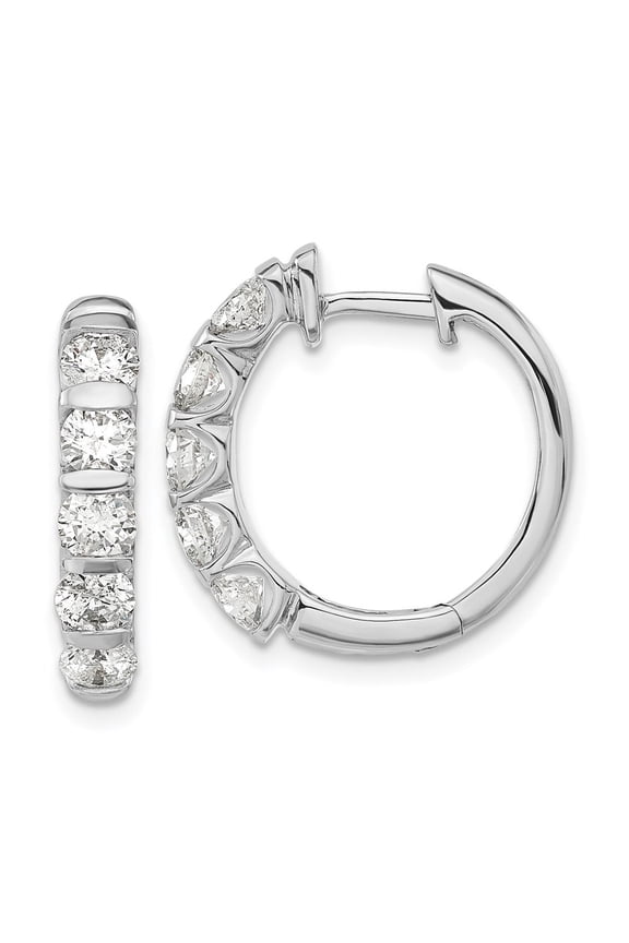 Fine Jewelry 14K White Gold Lab Grown Diamond Vertical Bar Stud Earrings for Women