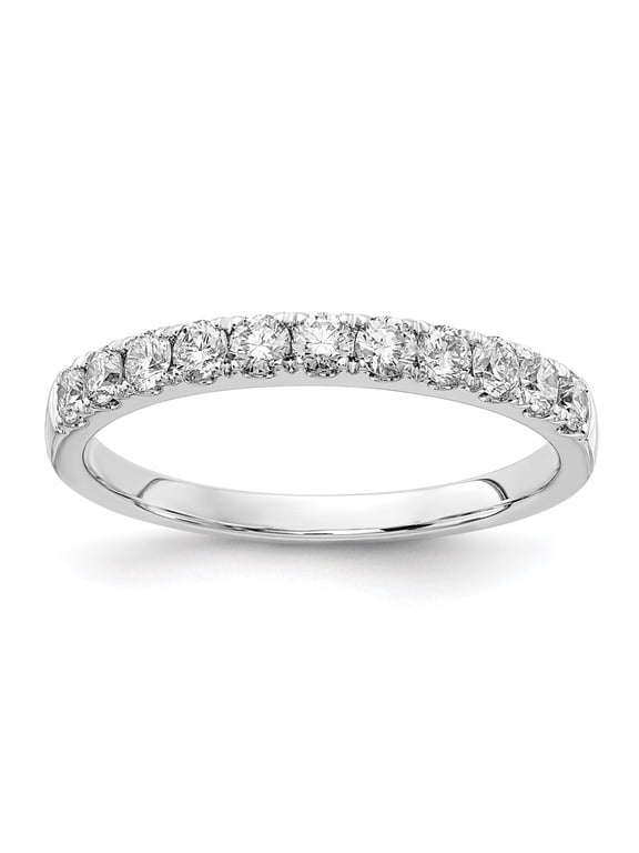 Fine Jewelry 14K White Gold Lab Grown Diamond Wedding Band Size 7 for Women (Carat : 0.5ct, Clarity : VS/SI, Color : FGH)