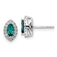 thumbnail image 1 of Auriga Fine Jewelry 14K White Gold Lab Grown Diamond and Created Alexandrite Stud Earrings for Women (L- 0.37 inch), 1 of 5