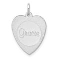 thumbnail image 1 of Auriga Fine Jewelry 14K White Gold Large Heart Disc with Name Charm (L- 19.5mm, W- 16mm) for Women, 1 of 6