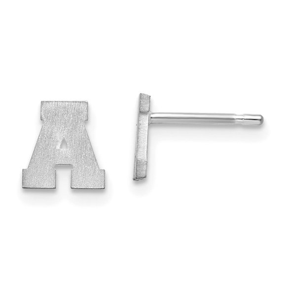 Auriga Fine Jewelry Mother's Day Gift 14K White Gold Letter A Initial Stud Earrings for Women