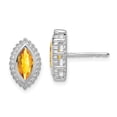 thumbnail image 1 of Auriga Fine Jewelry 14K White Gold Marquise Citrine Stud Earrings for Women, 1 of 4