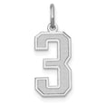 thumbnail image 1 of Auriga Fine Jewelry 14K White Gold Medium Satin Number 3 Charm for Women (L-16.13 mm, W-8.22 mm), 1 of 4