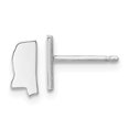 thumbnail image 1 of Auriga Mother's Day Gift 14K White Gold Mississippi State Push back Stud Earrings for Women, 1 of 3