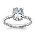 thumbnail image 1 of Auriga Fine Jewelry 14K White Gold Oval Twisted Moissanite Solitaire Ring for Women Size 7 (Carat: 3 carat, Color: D-F), 1 of 4