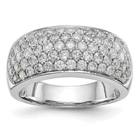 Auriga Fine Jewelry 14K White Gold Pave Complete Diamond Band for Women Size 7 (1.59ct, Color- G-H, Clarity- I1)