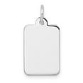 thumbnail image 1 of Auriga Fine Jewelry 14K White Gold Plain .018 Gauge Rectangular Engravable Disc Charm for Women (L-20.2 mm, W-10.4 mm), 1 of 4