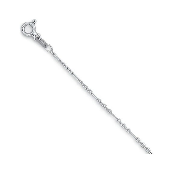 Auriga Fine Jewelry 14K White Gold Polished 1.4 mm Figaro Chain Necklace for Women 16"