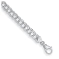 thumbnail image 1 of Auriga Fine Jewelry 14K White Gold Polished 9mm Solid Triple Link 7.5inch Charm Bracelet for Women, 1 of 6