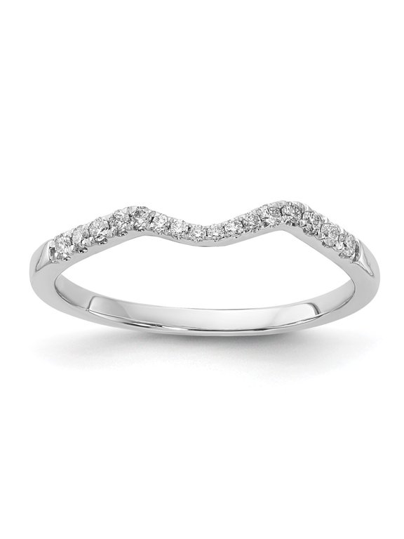 Fine Jewelry 14K White Gold Polished Diamond Wedding Band for Women Size 7